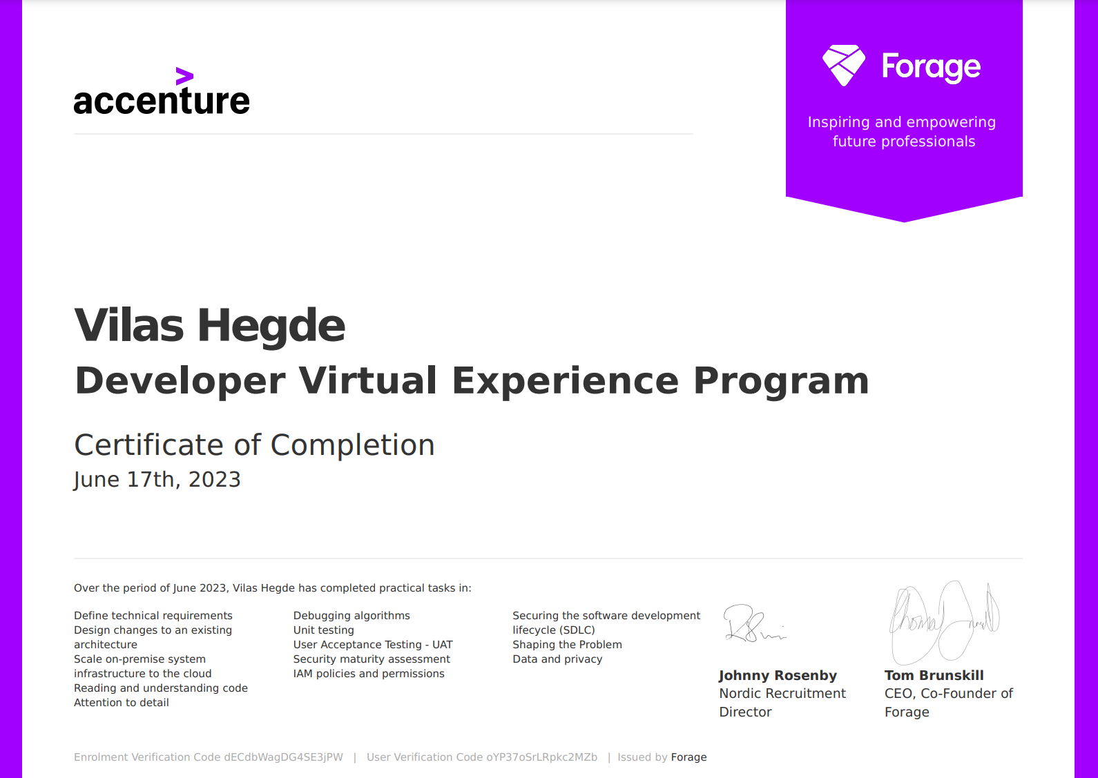 Developer Virtual Experience - Accenture